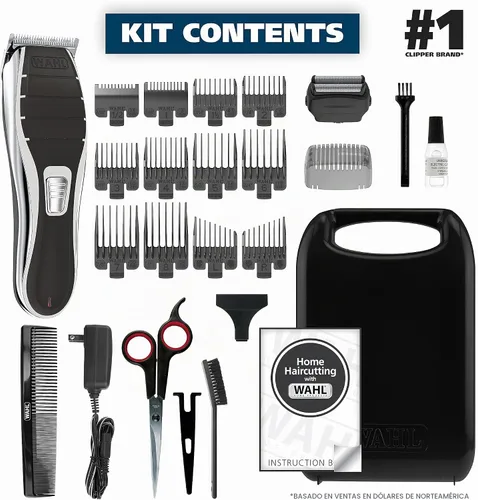 Vista 2 de Wahl Clipper 2 en 1 Afeitadora y cortadora de pelo de iones de litio, cable recargable, kit combinado de cortadora de pelo y afeitadora inalámbrica