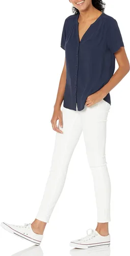 Vista 4 de Tienda Essentials - Blusa tejida de manga corta para mujer