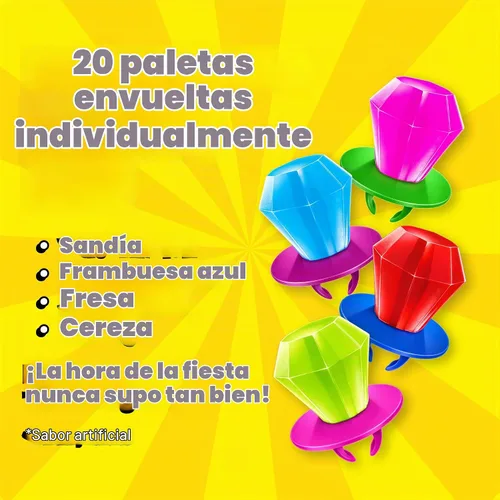 Vista 3 de Ring Pop Lollipops - Caramelos a granel envueltos individualmente Paquete de fiesta, 20 unidades con sabores surtidos, caramelos duros