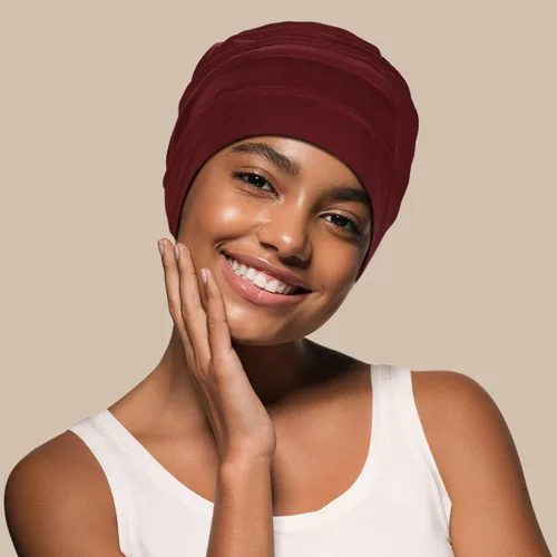 Vista 6 de 2 gorros de algodón para quimioterapia, gorro de quimioterapia para mujeres con pérdida de cabello
