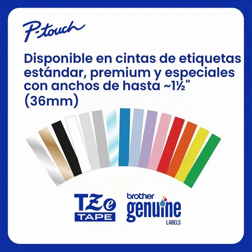 Vista 6 de Cinta de etiquetas Brother P-Touch TZe auténtica, impresión azul marino en cinta de etiqueta de tela blanca (TZeFA3), 1/2 pulg x 9.8 pies