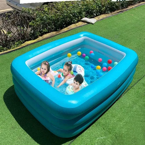 Vista 2 de Piscinas inflables, piscinas infantiles, piscina inflable familiar con suelo suave, piscina duradera de 82 y 59 pulgadas, diversión acuática