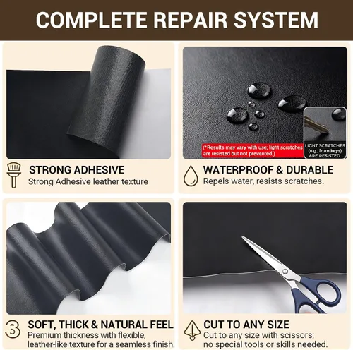 Vista 3 de Parche de reparación de cuero autoadhesivo para muebles, cinta de reparación de cuero para sofá, asiento de automóvil, silla, muebles, kit de Grano