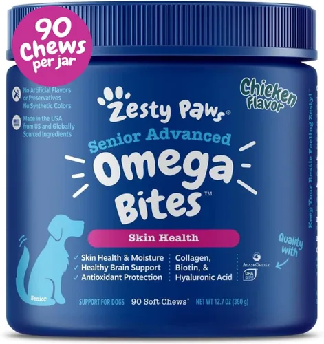 Vista 13 de Zesty Paws Aceite de salmón para perros - Masticables de aceite de pescado