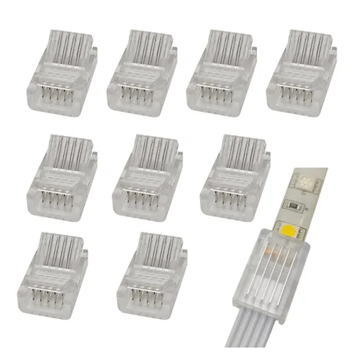 Vista 7 de 5 Pin 0.394 in RGBW LED tira a cable conector Solderless Clips