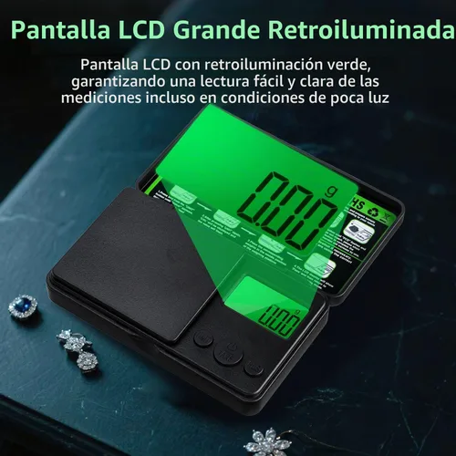 Vista 3 de Mcbazel Digital Pocket Scale 500g x 0.01g, 7 Units, 180s Auto Off, Backlit