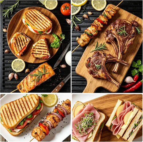 Vista 7 de CTJ Prensa comercial de sándwich de acero inoxidable 2200W de Panini Press