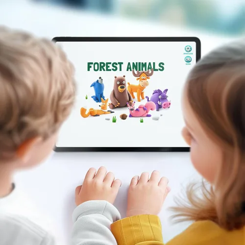 Vista 4 de HEY CLAY Forest Animals - Claymate Bear - Kit de arcilla seca al aire con 3 latas y herramientas de escultura con divertidas instrucciones