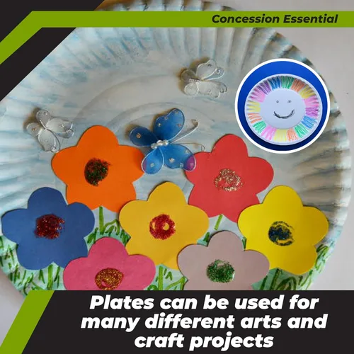 Vista 6 de Concession Essentials Plato de papel, 9" blanco sin recubrimiento 100ct