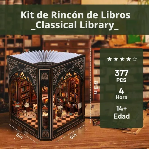 Vista 2 de NookMaster Kit de rincón de libros con LED Regalo de decoración de Luz para rincón de libros, 377 piezas, LED cálido, ajuste preciso, inserto