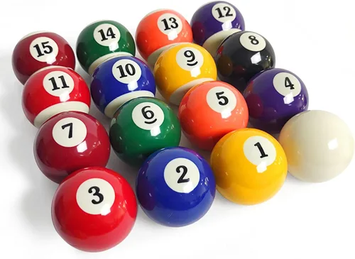 Vista 3 de Juego completo de bolas de billar de 2-1/4 pulgadas, 16 bolas de resina, tamaño y peso reglamentarios, juego completo de bolas de mesa de billar