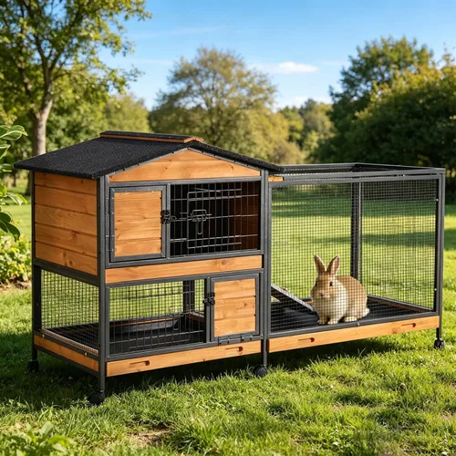 Vista 11 de GUTINNEEN Jaula para Mascotas de Conejo Correr Extensión Interior Pequeño Corral para Animales (Solo Corral)