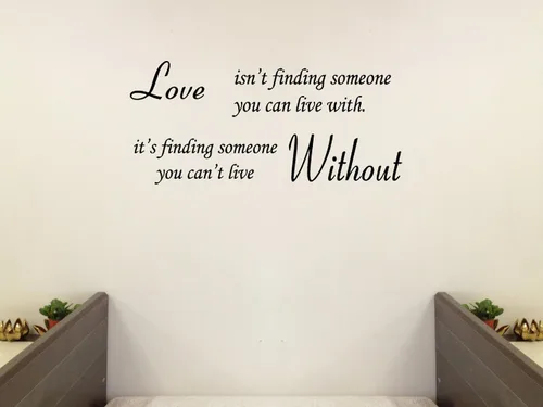Vista 2 de Calcomanía de pared negra de 22 x 10 pulgadas, diseño de amor sin cita