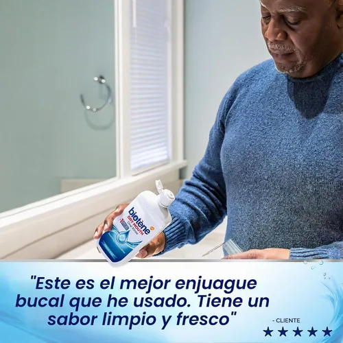 Vista 10 de Enjuague bucal Biotene para boca seca, refresca el aliento y tratamiento para boca seca, sabor menta fresca - 2x33.8 fl oz