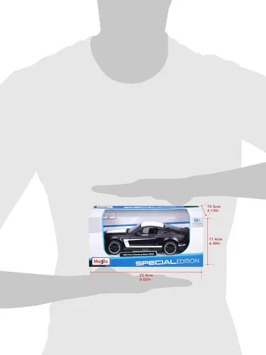 Vista 8 de Maisto M31269 Ford Mustang - Coche coleccionable a escala 1:24, color negro mate