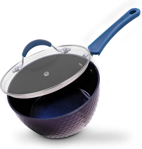 Vista 3 de NutriChef NutriChef PRTNCCW11BDSP - Olla de salsa duradera con tapa, antiadherente de alta calificación con tapas de vidrio templado transparente