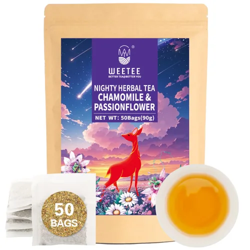 Vista 29 de WT WEETEE Bolsas de té de hierbas de manzana y canela, 60 unidades, mezcla perfecta de canela dulce, hibisco agrio, sabor natural, sin cafeína
