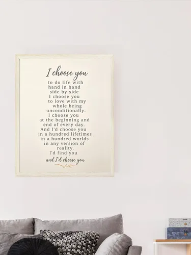 Vista 4 de AMERICAN LUXURY GIFTS I Choose You Arte de Pared 8x10 Sin Marco Impreso Poético Romántico para Regalo de Aniversario, Boda o Día de San Valentín