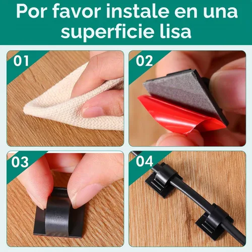 Vista 3 de Namalu 60 mini clips para cables, clips de luz de Navidad, ganchos de luz autoadhesivos, clips de cable para escritorio, luces de cadena al aire