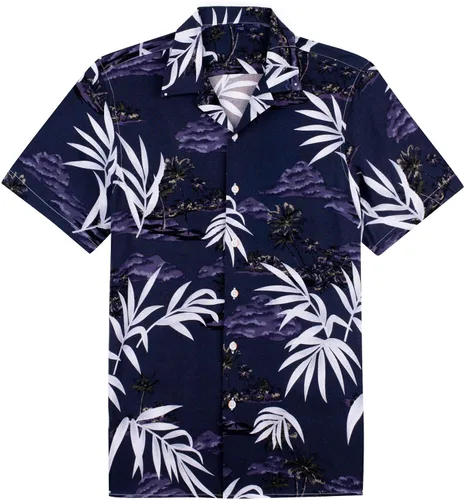 Vista 18 de Alimens & Gentle - Camisa de algodón estilo hawaiano para hombre, casual, de manga corta, ajuste regular 1609 rojo