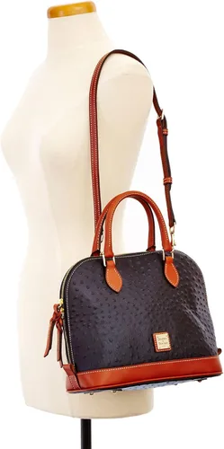 Vista 3 de Dooney & Bourke Bolso, Bolso con cremallera de avestruz, Negro