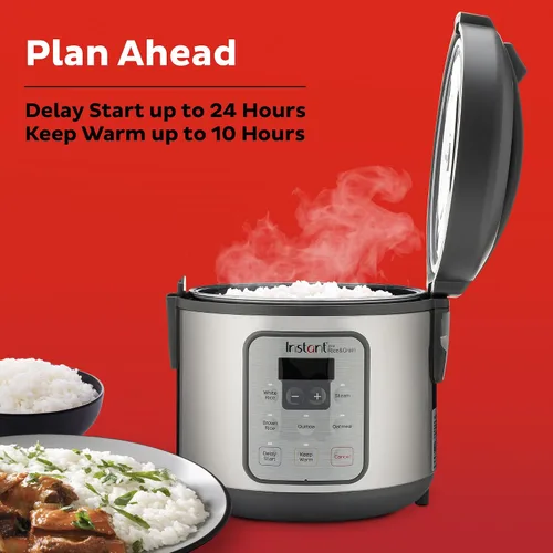 Vista 6 de Instant Pot Zest - Arrocera de 8 Tazas One Touch, de los Fabricantes de Instant Pot, Vaporizador, Cocina Arroz, Granos, Quinoa y Avena, 8 tazas