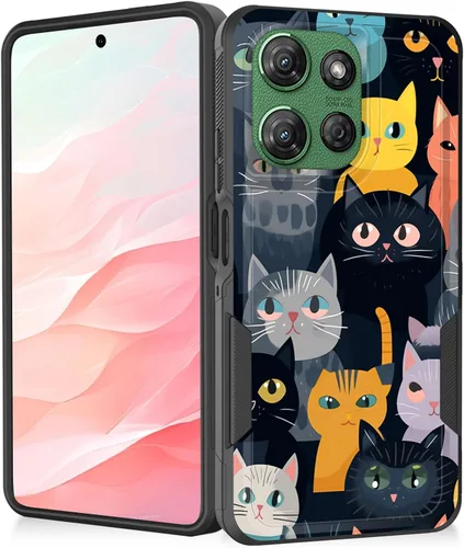 Vista 59 de Funda para Moto G Play 4G 2024, resistente de doble capa híbrida de policarbonato duro, goma suave, a prueba de golpes, funda protectora resistente