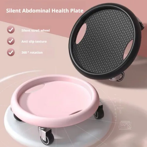 Vista 3 de Rueda de rodillo abdominal, equipo de ejercicio abdominal con rodilleras, tabla de rueda abdominal multifuncional para mujer, rotación de 360°