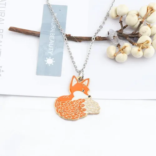 Vista 2 de WSNANG Bonitos aretes de animales salvajes, regalo para amantes de los zorros, divertidos regalos de zorro para mujer
