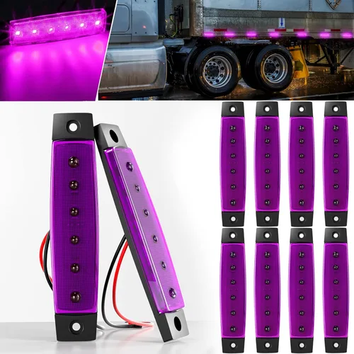Vista 9 de BJZ luces LED para remolque verdes, 6 luces LED, barra de luz de señal de giro, indicador de luz de 3.8" para parte delantera y trasera