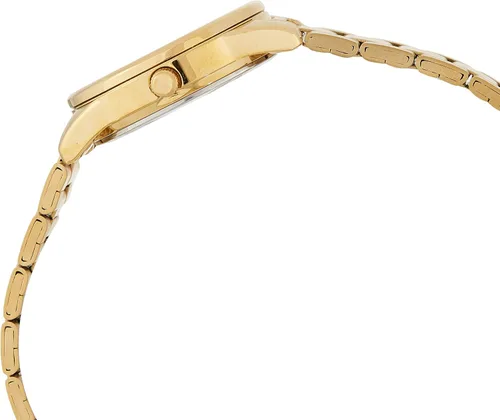 Vista 3 de Casio LTP-V005G-1B Reloj analógico estándar para mujer tono dorado esfera negra 3 manecillas