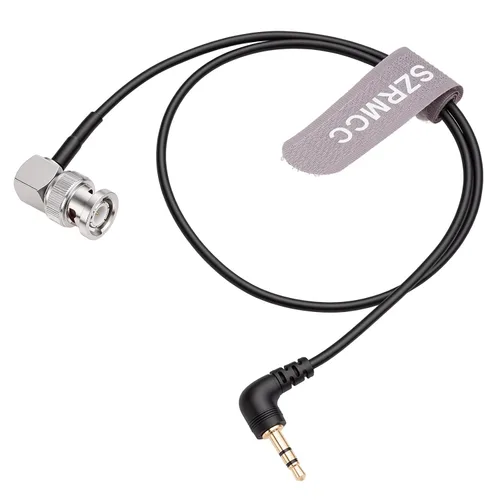 Vista 2 de SZRMCC Tentacle Sync - Cable de código de tiempo TRS a BNC en ángulo recto de 0.138 in para cámara ARRI C300 C500 F55 PDW-700 (11.8 in)