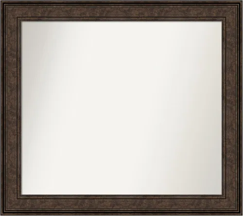 Vista 198 de Amanti Art Espejo de pared personalizado no biselado (25 x 25 pulgadas), marco de bronce acentuado, varios tamaños personalizados, espejo de baño