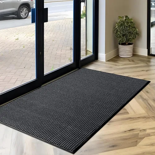 Vista 8 de LuxUrux Tapete de goma duradero para puerta, resistente, interior/exterior, fácil de limpiar, impermeable, patio, garaje, tapete comercial