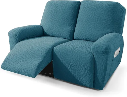 Vista 14 de ZNSAYOTX 2026 Funda elástica para sillón reclinable de 3 piezas (61 cm-94 cm) Fundas súper suaves para silla reclinable con bolsillo grande y lazos