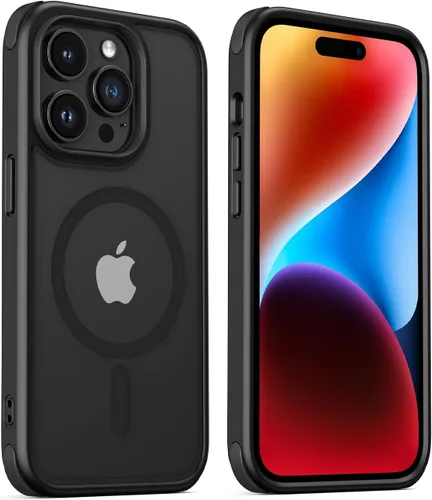 Vista 34 de Mobnano Funda para iPhone 13 Pro, compatible con MagSafe, funda transparente con anillo magnético, diseño multicolor protector a prueba de golpes