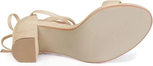Vista 5 de Allegra K - Sandalias de tacón alto con cordones para mujer