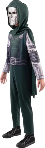 Vista 7 de Marvel Doctor Doom - Disfraz oficial de Halloween para jóvenes, overol impreso de alta calidad con máscara de plástico