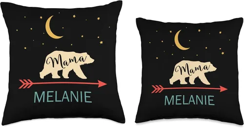 Vista 3 de Mama Bear Melanie Name Gifts Melanie - Cojín de cojín para decoración del hogar, 16.0 x 16.0 in, multicolor