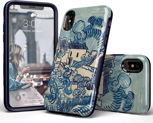 Vista 130 de Casely Funda para iPhone Xs Max Funda con estampado de festival (solo buenas vibraciones)