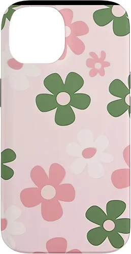 Vista 4 de Funda con diseño floral de margaritas verde salvia y rosa para iPhone 11