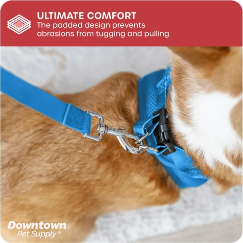 Vista 265 de Downtown Pet Supply Arnés para perro Step-in – Sin tirones, malla acolchada ajustable con ribete reflectante, correa de hebilla segura – Arnés