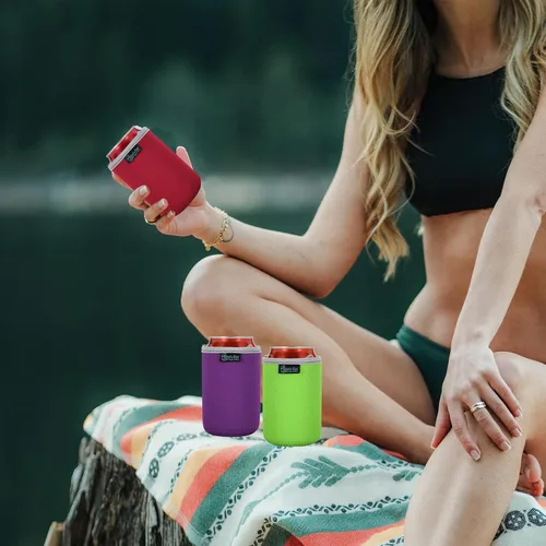 Vista 6 de Beautyflier Paquete de 8 fundas aislantes antideslizantes de neopreno en relieve regular de 12 onzas para latas de cerveza de 0.118 in de grosor
