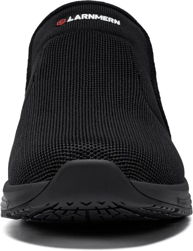 Vista 10 de LARN SAFETY Zapatos antideslizantes para hombre, para servicio de alimentos, zapatos de trabajo, impermeables, antideslizantes, para cocina, Negro