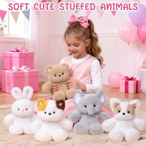 Vista 7 de Oso de peluche, 16 pulgadas, lindos peluches abrazables, oso marrón, regalo de cumpleaños para niñas y niños