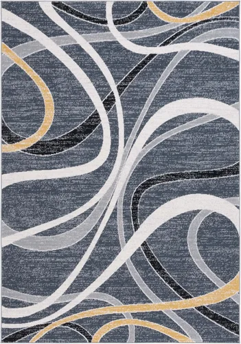 Vista 20 de SAFAVIEH Odyssey Collection - Alfombra de pasillo de 2 pies 2 pulgadas x 8 pies, marfil azul y dorado, diseño abstracto moderno, ideal para zonas