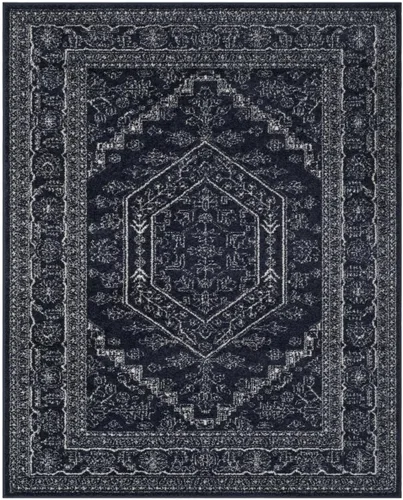 Vista 116 de SAFAVIEH ADR108B - Tapete de la colección Adirondack, 2 pies 1 pulgada x 6 pies, marfil y plateado, diseño de medallón oriental, no desprende