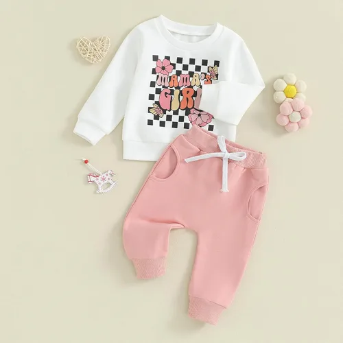 Vista 4 de Conjunto de sudadera con letras de leopardo para recién nacido, ropa de otoño e invierno