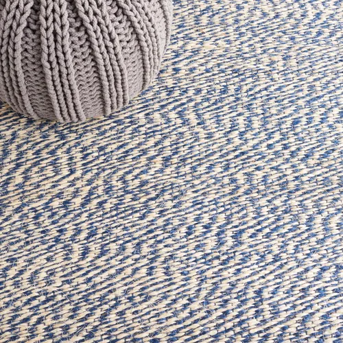 Vista 7 de SAFAVIEH Natural Fiber Collection - Alfombra de pasillo de 2 x 6 pies, azul y marfil, yute hecho a mano, ideal para zonas de alto tráfico en sala
