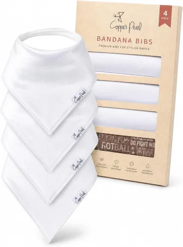 Vista 27 de Copper Pearl Baberos tipo bandana para bebé, paquete de 4 baberos de algodón suave para babear y dentición, absorbentes, ajuste ajustable, muchos